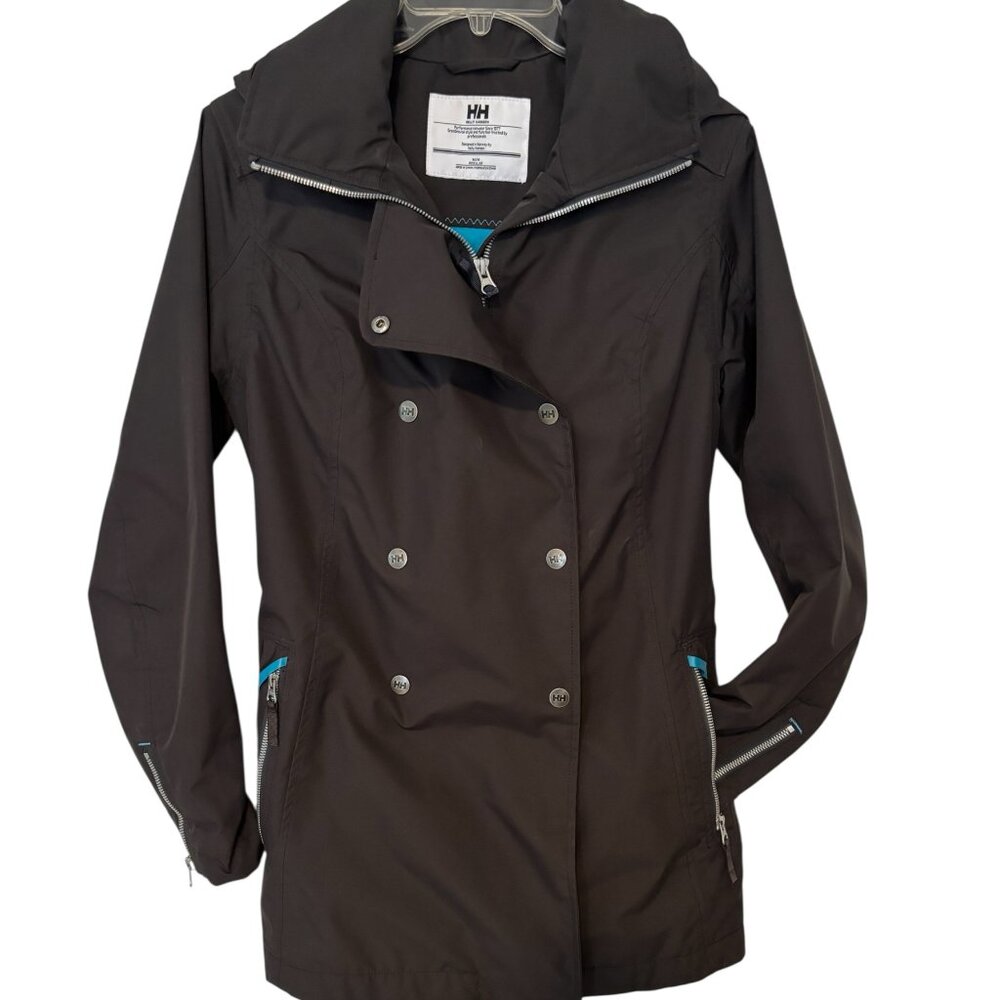 Helly Hansen double-breasted raincoat in Black Size MM